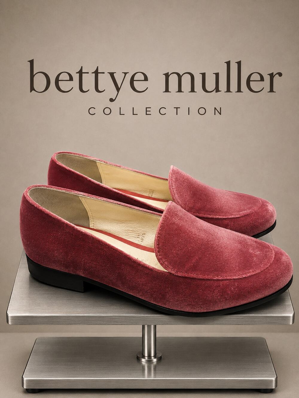 Bettye Muller Regency Pink Velvet Loafers Made in Spain EU 35.5 US 5.5